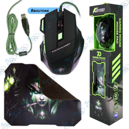 PACK SOURIS ET TAPIS GAMIER KEYWIN 7D